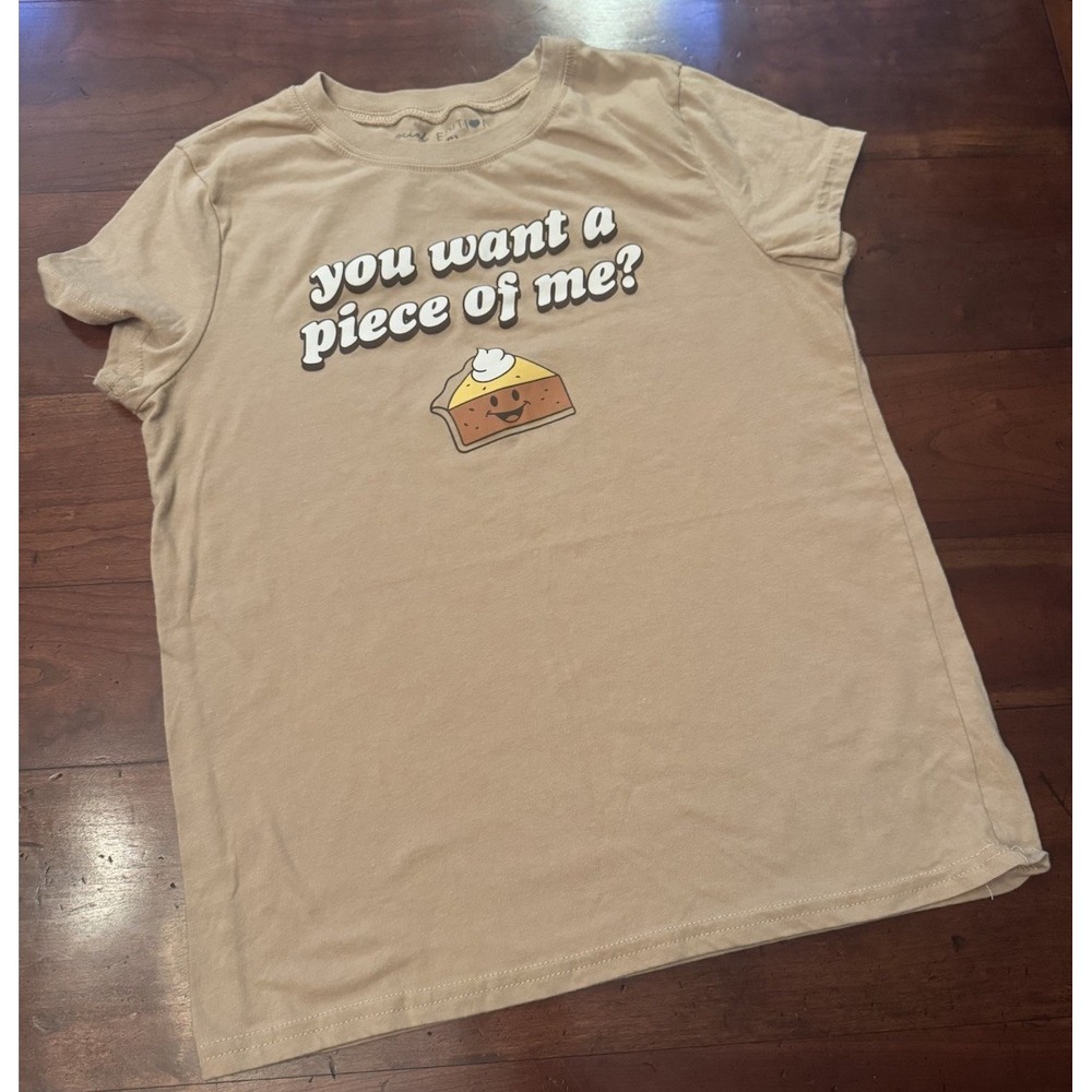Social Edit Women's Size Small Piece of‎ Me Thanksgiving Holiday Pie Graphic Tee